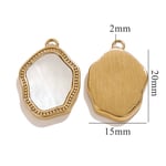 Gold color / 1 Piece Niche Retro Style Irregularity Shape Stainless Steel  Gold Color Women's Pendant Picture3